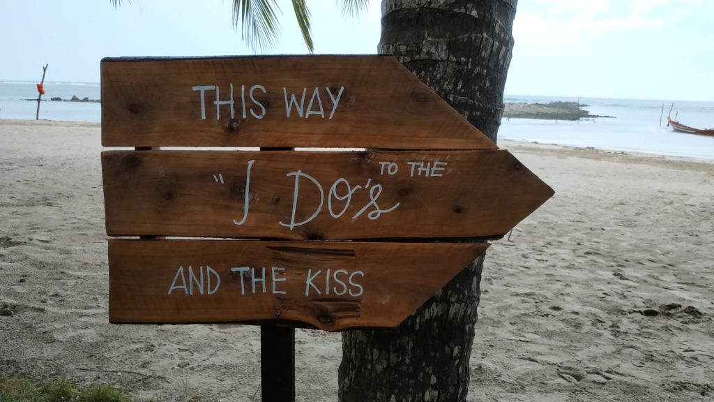 beach wedding sign 