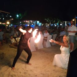 fire show wedding